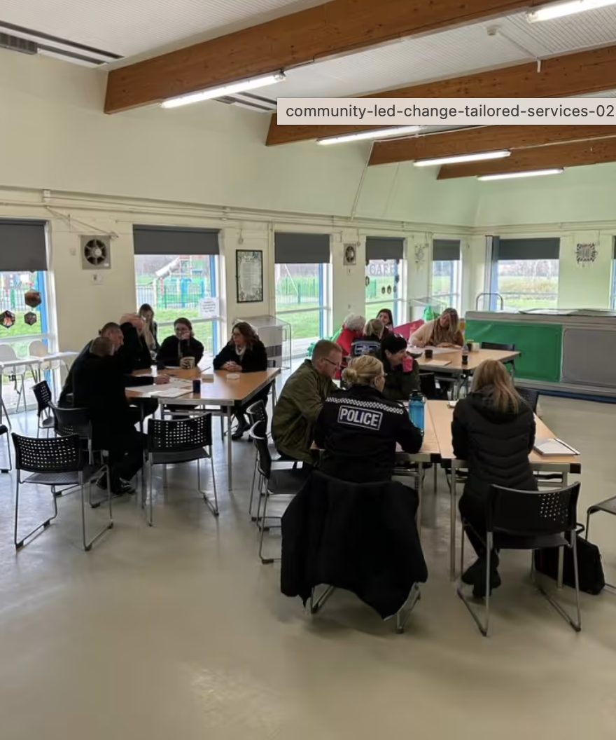 Police officers having a meeting